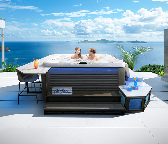 Calspas hot tub being used in a family setting - Lynn